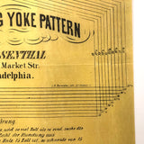 1866 American Self Cutting and Fitting Yoke Pattern on Yellow Tissue Paper