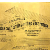 1866 American Self Cutting and Fitting Yoke Pattern on Yellow Tissue Paper