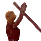 Very Sweet, Very Naive Antique Hand-carved Acrobat Toy Made by Neal, Fifth Grade