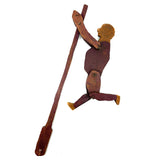 Very Sweet, Very Naive Antique Hand-carved Acrobat Toy Made by Neal, Fifth Grade