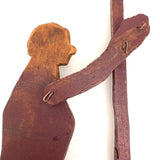 Very Sweet, Very Naive Antique Hand-carved Acrobat Toy Made by Neal, Fifth Grade