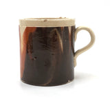 Sophisticated and Modern Feeling Early 19th C. Chocolate and Rust Glazed Mochaware Cup
