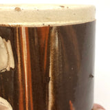 Sophisticated and Modern Feeling Early 19th C. Chocolate and Rust Glazed Mochaware Cup