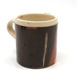Sophisticated and Modern Feeling Early 19th C. Chocolate and Rust Glazed Mochaware Cup