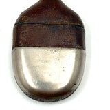 Clever Little Late Victorian Flask Shaped Leather and SIlver Plate Vesta