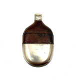 Clever Little Late Victorian Flask Shaped Leather and SIlver Plate Vesta