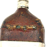 Clever Little Late Victorian Flask Shaped Leather and SIlver Plate Vesta