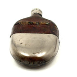Clever Little Late Victorian Flask Shaped Leather and SIlver Plate Vesta