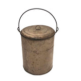 Sweet Antique Tin Pail in Original Pinkish-Putty Paint