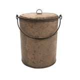 Sweet Antique Tin Pail in Original Pinkish-Putty Paint