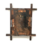 Woman in Garden with One Raised Finger, Marvelous Late 19th Century Graphite and Crayon Folk Drawing, Period Frame