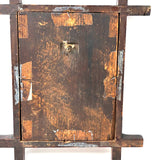 Woman in Garden with One Raised Finger, Marvelous Late 19th Century Graphite and Crayon Folk Drawing, Period Frame