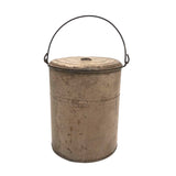 Sweet Antique Tin Pail in Original Pinkish-Putty Paint