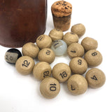 Old Leather Bottle with Complete Pea Pool Set (+ Make Do 18 & 20)