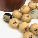 Old Leather Bottle with Complete Pea Pool Set (+ Make Do 18 & 20)