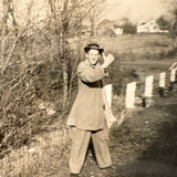 Hitchhiker Coming into View, Old Snapshot Photo