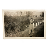 Hitchhiker Coming into View, Old Snapshot Photo