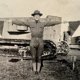 Two Armed Semaphore, With Tank, Old Snapshot Photo