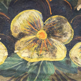 Painted Pansies on a Clam Shell, Antique Coastal New England Folk Art Momento