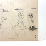 More Excellent Very Naive Kid's Drawings: Man on Horse with Gun, Marching Man, Pile of Rocks