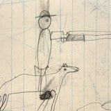 More Excellent Very Naive Kid's Drawings: Man on Horse with Gun, Marching Man, Pile of Rocks