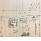 More Excellent Very Naive Kid's Drawings: Diver in Submarine at Control Panel (or Astronaut in Space Ship!)