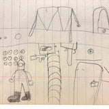 More Excellent Very Naive Kid's Drawings: Diver in Submarine at Control Panel (or Astronaut in Space Ship!)