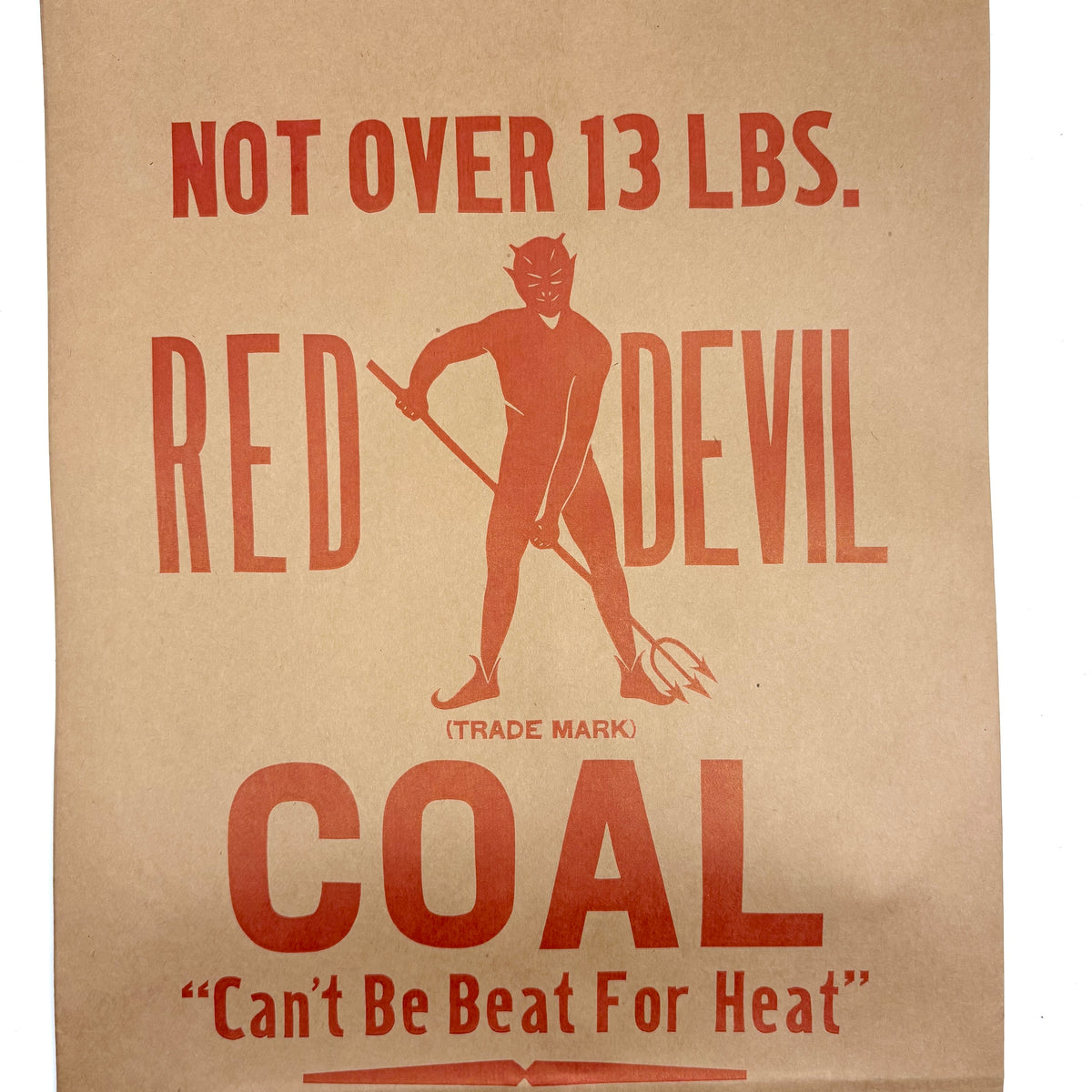 c. 1950s Dead Stock 13 Lb. Red Devil Coal Bag – critical EYE Finds