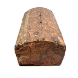 19th Century Dome Top Box Covered with Early Wallpaper and More, Inside and Out