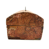 19th Century Dome Top Box Covered with Early Wallpaper and More, Inside and Out