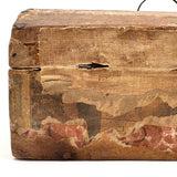 19th Century Dome Top Box Covered with Early Wallpaper and More, Inside and Out