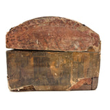 19th Century Dome Top Box Covered with Early Wallpaper and More, Inside and Out