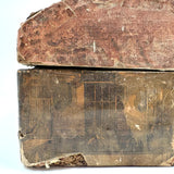 19th Century Dome Top Box Covered with Early Wallpaper and More, Inside and Out