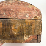 19th Century Dome Top Box Covered with Early Wallpaper and More, Inside and Out