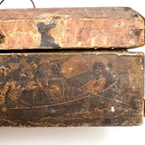 19th Century Dome Top Box Covered with Early Wallpaper and More, Inside and Out