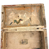 19th Century Dome Top Box Covered with Early Wallpaper and More, Inside and Out