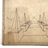 Geometric Perspective Drawings: Beautiful Mid 19th Century Notebook, 20 p, Full, Plus Extra