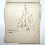 Geometric Perspective Drawings: Beautiful Mid 19th Century Notebook, 20 p, Full, Plus Extra