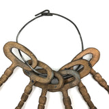 Set of Six Giant Iron, Gold Painted Odd Fellows/Masonic Ceremonial Keys on Wire Ring