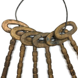 Set of Six Giant Iron, Gold Painted Odd Fellows/Masonic Ceremonial Keys on Wire Ring