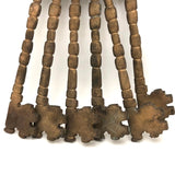 Set of Six Giant Iron, Gold Painted Odd Fellows/Masonic Ceremonial Keys on Wire Ring