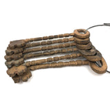 Set of Six Giant Iron, Gold Painted Odd Fellows/Masonic Ceremonial Keys on Wire Ring