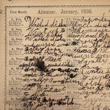 1886 + 1888 Almanacs with Handwritten Daily Diaries