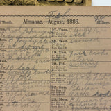 1886 + 1888 Almanacs with Handwritten Daily Diaries