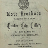 c. 1870s CDV (Copy?) Portrait of Lincoln-esque (Quaker?) Man, Mote Brothers , Richmond Indiana