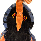 A. Campbell's Hanging Velvet and Silk Folk Art Sewing Owl with American Flag Bow