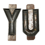(I love) YU! Pair of Old Tin Chocolate Molds