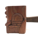 Charming Folk Art Daughters of Rebekah / Odd Fellows Carved Gavel with Block