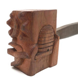 Charming Folk Art Daughters of Rebekah / Odd Fellows Carved Gavel with Block