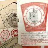 Lot of 1920s Masonic Emblem Drawings and Certificates